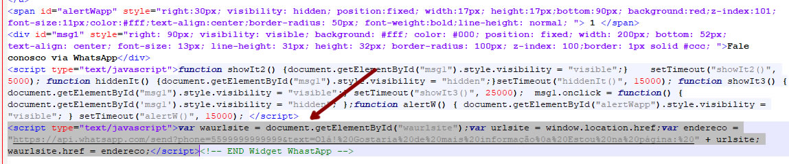 script botão whatsApp