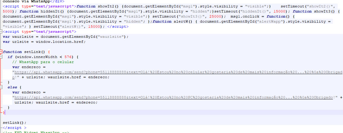 script botão whatsApp